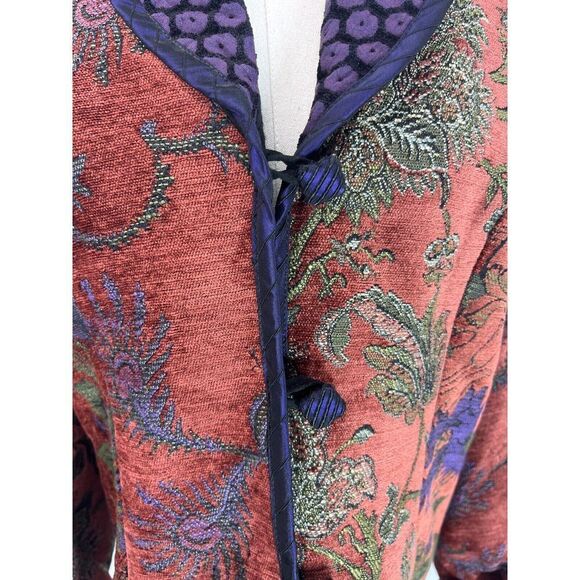 Mary Lynn O'Shea Fiber Artist Small Handmade Floral Woven Jacket Vermont - Picture 7 of 13